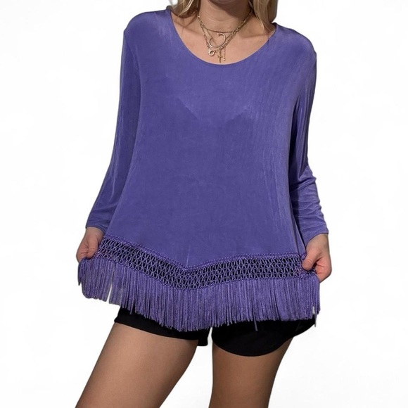 Purple Fringe Women's Top - Picture 7 of 7